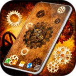 steampunk clock wallpaper android application logo